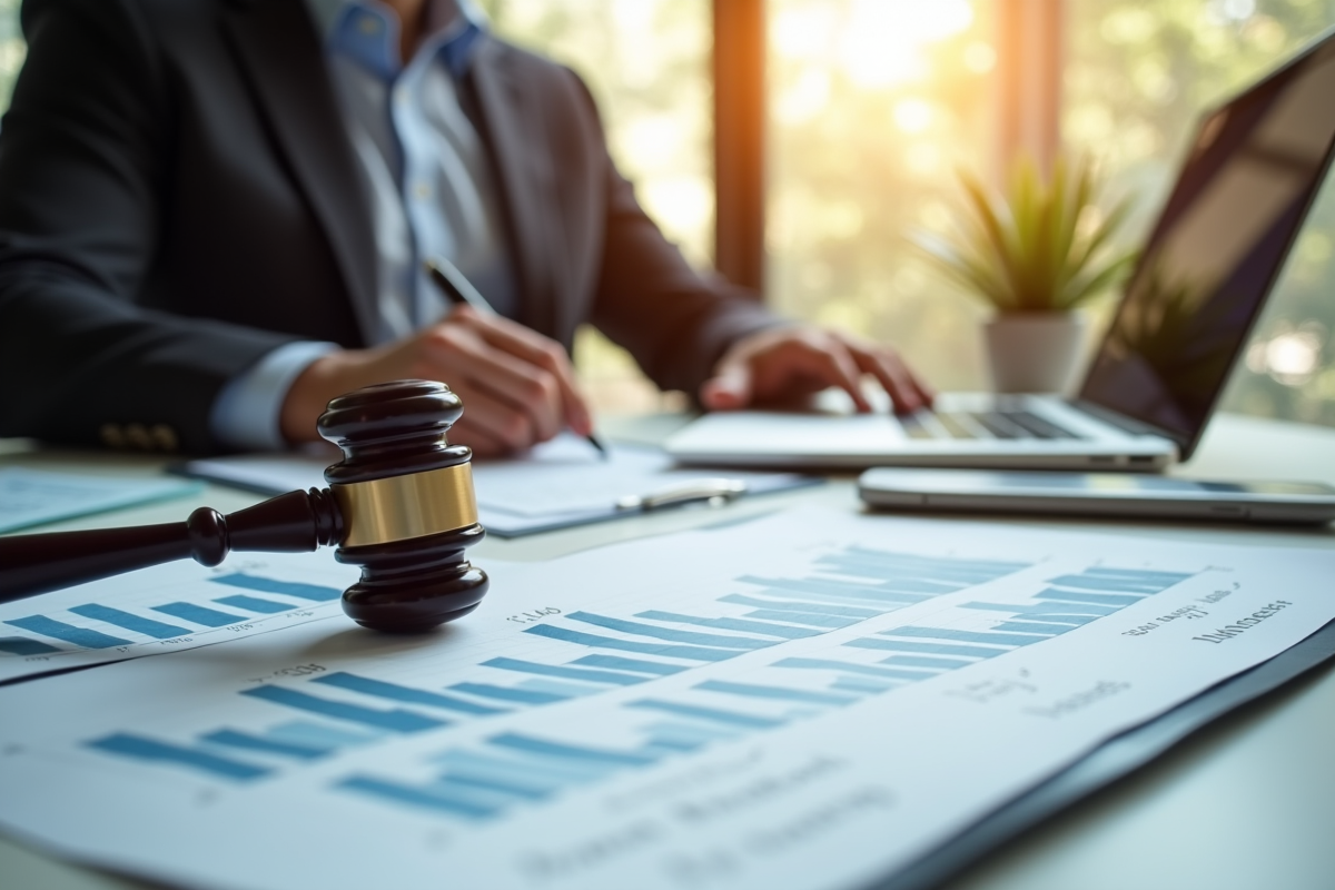 Professionnel analysant documents financiers et graphiques