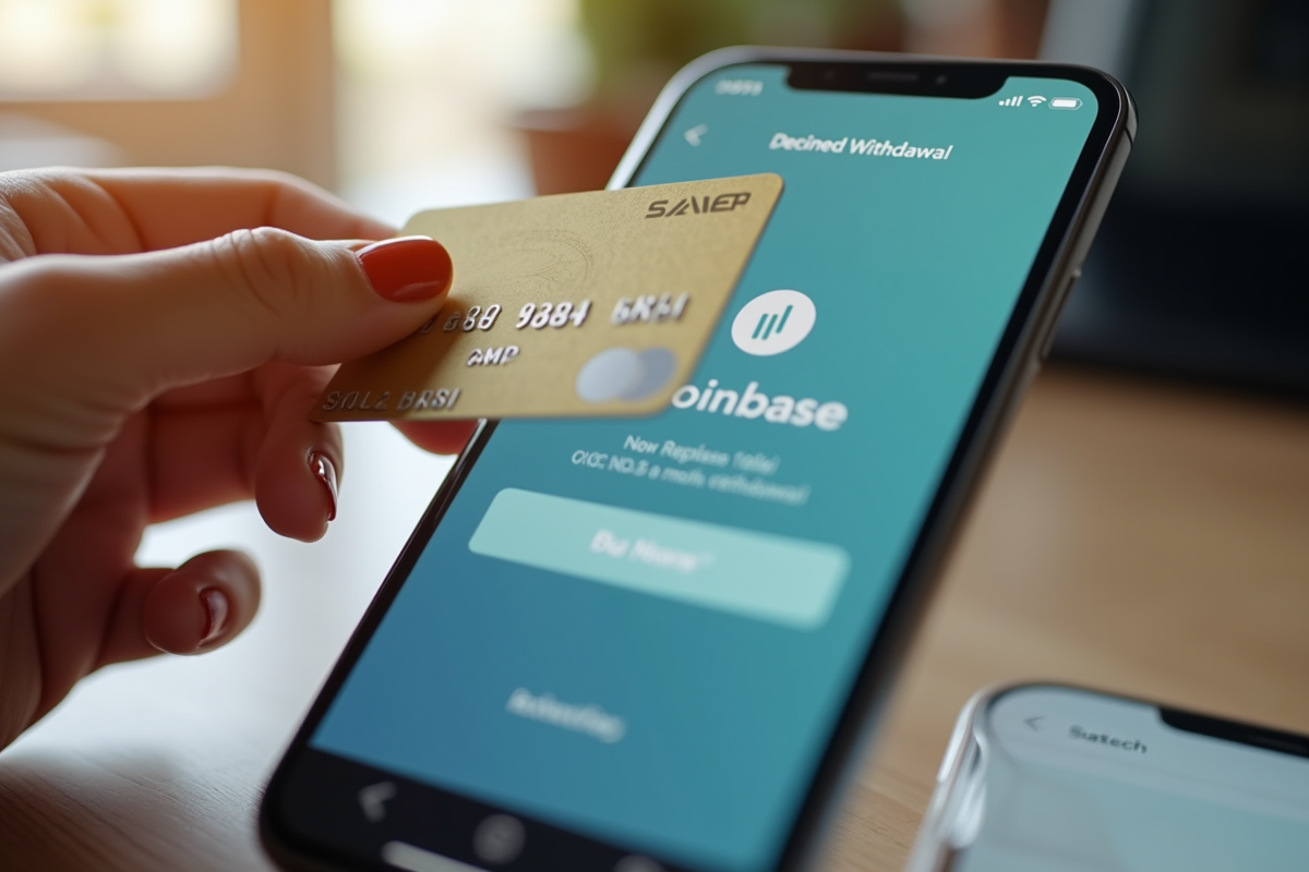 Main tenant une carte bancaire et smartphone avec notification d echec