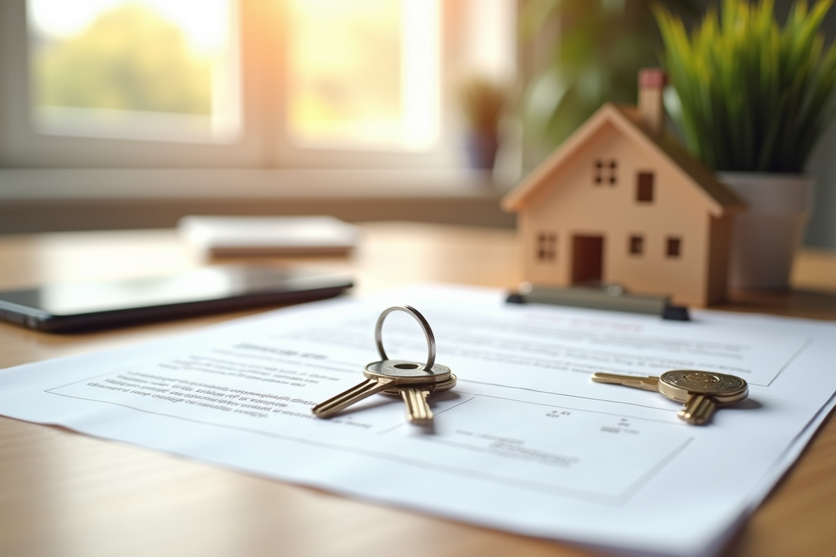 Clés de maison et contrat de prêt immobilier sur une table