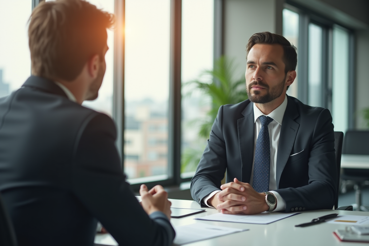 Conseiller bancaire professionnel dans un bureau moderne