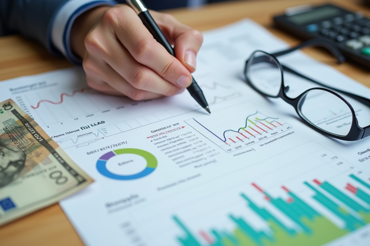 Main écrivant des formules de taux d