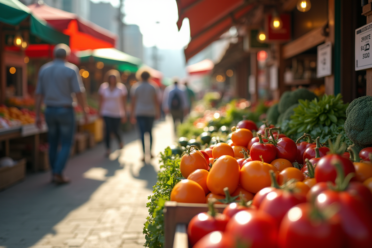 Marché extérieur avec hausse des prix et signes de changement climatique