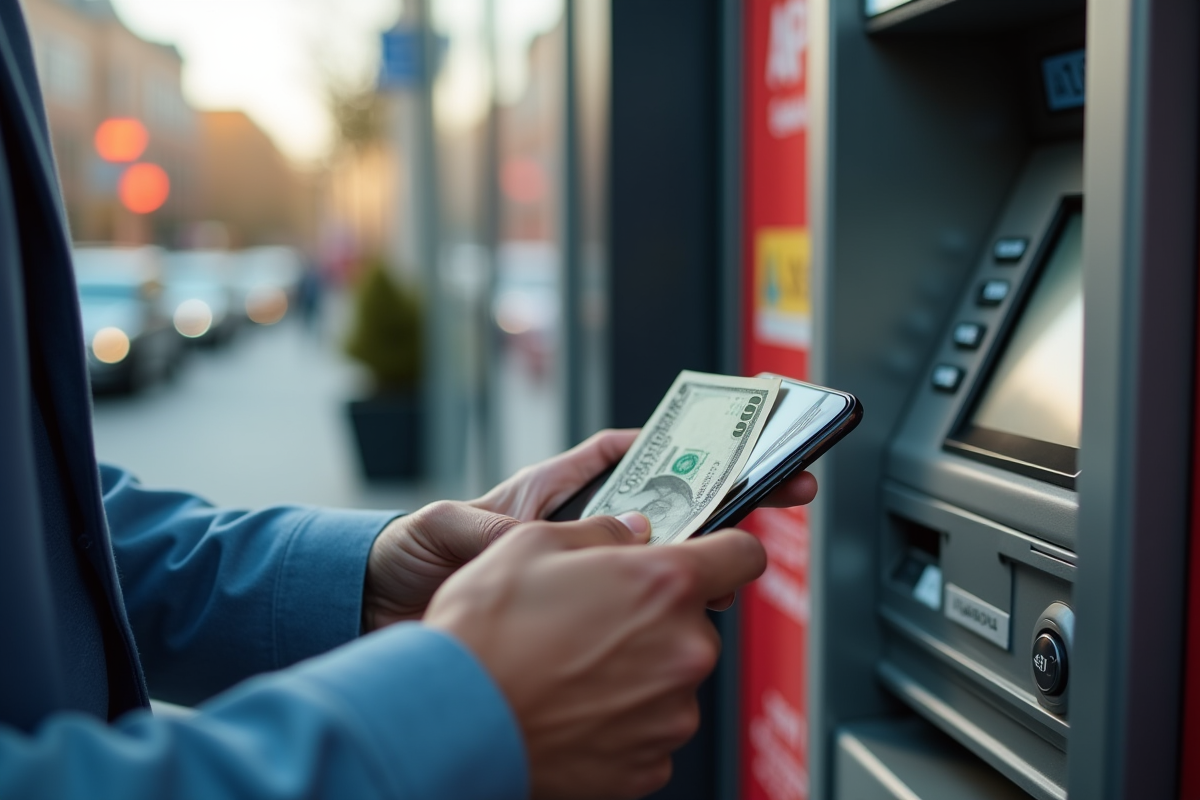 Retrait d'argent avec une application mobile à un distributeur